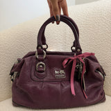 Plum Leather Coach Sabrina Madison Bag