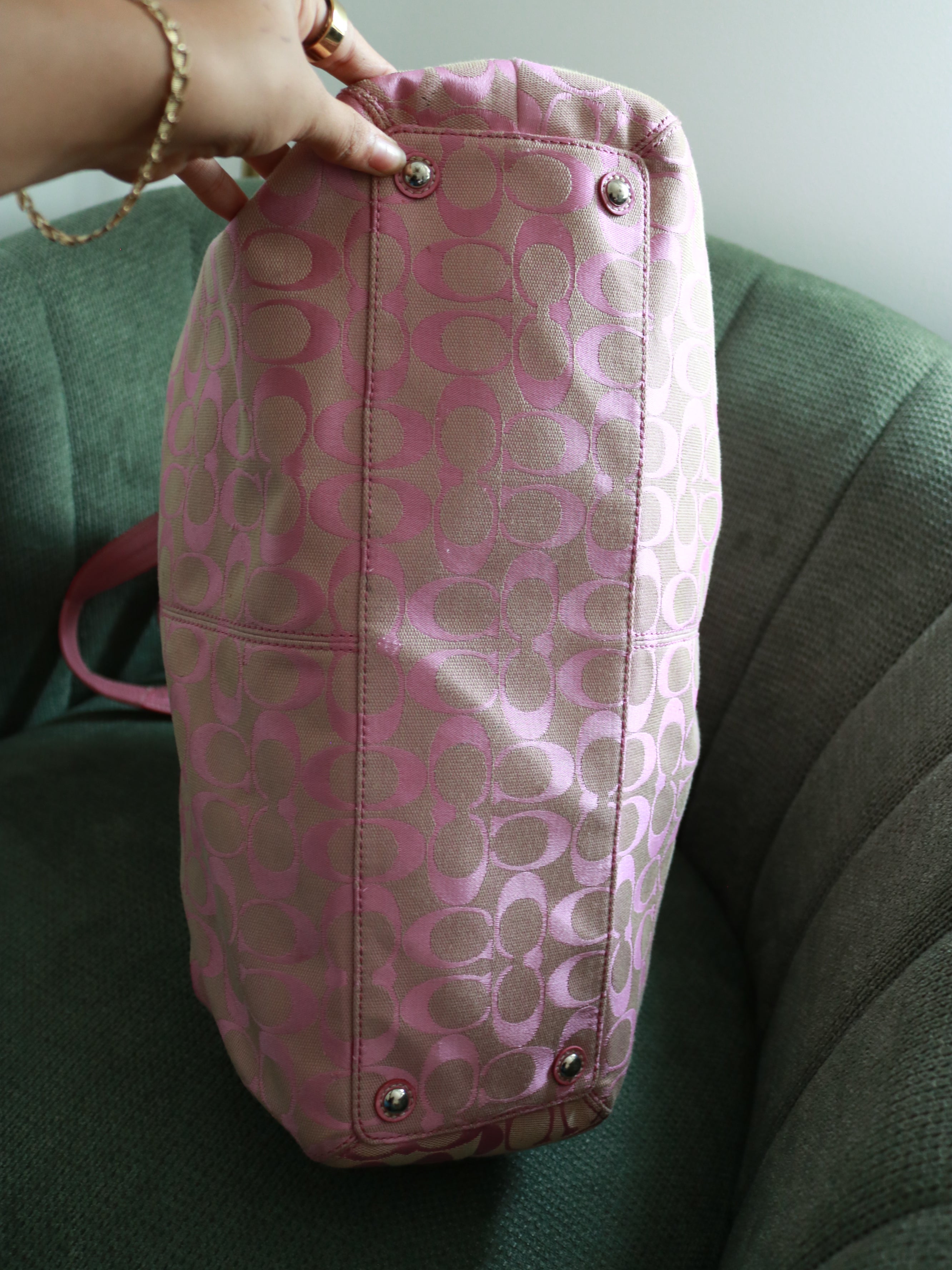 バッグ COACH RARE PINK SOHO leather tote bag Rare Pink Coach Signature Soho Tote Bag – Couture Collective