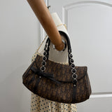 Brown Dior Romantique Trotter Hand Bag