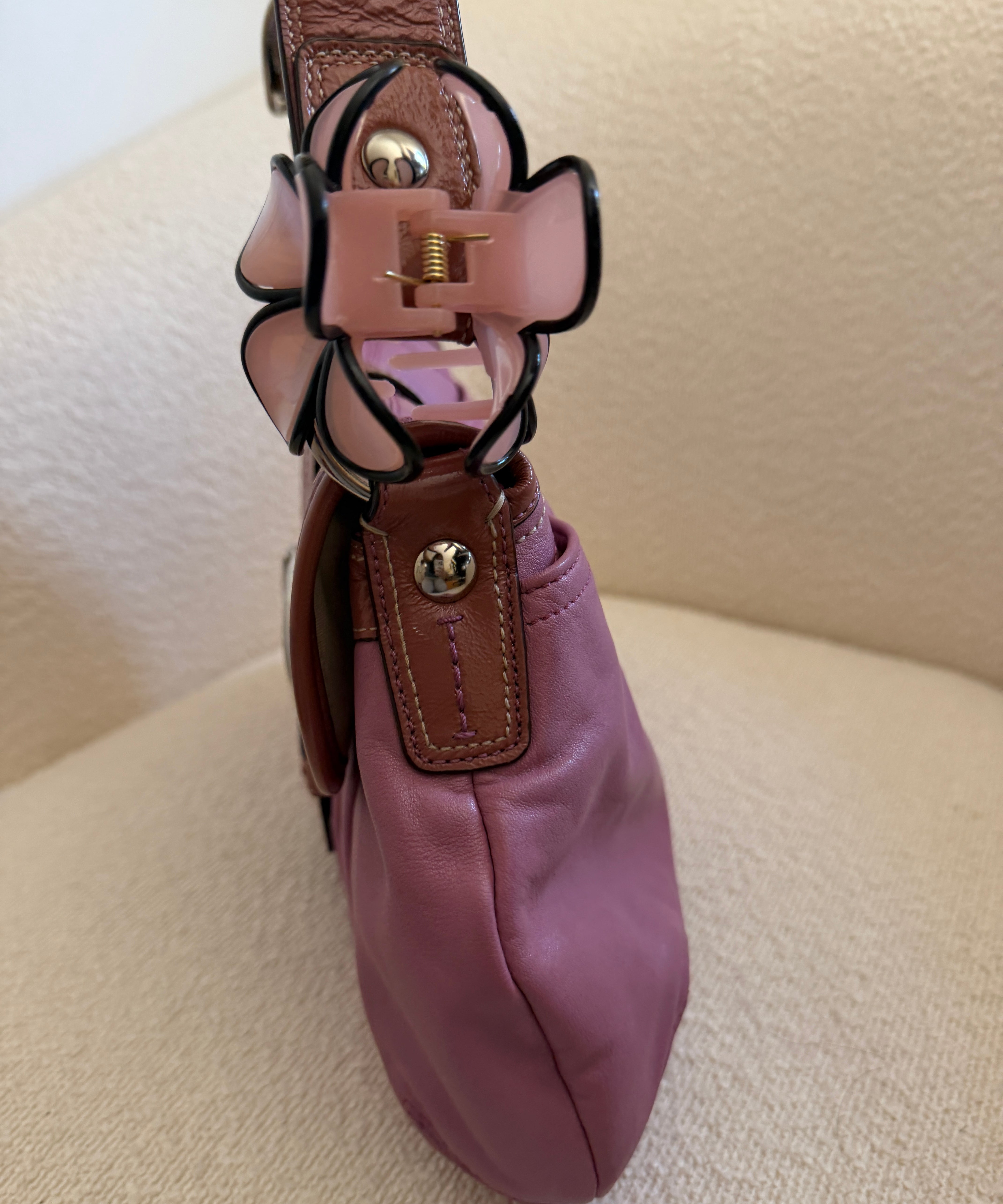 Coach Pink Leather Soho Sufflette Shoulder Bag
