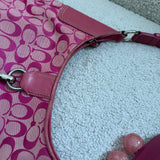 Coach Pink Hamptons Signature Clip Bag
