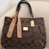 Coach Brown Poppy Tote Bag
