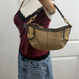 Rare Coach Suede Studded Mini Hobo Bag