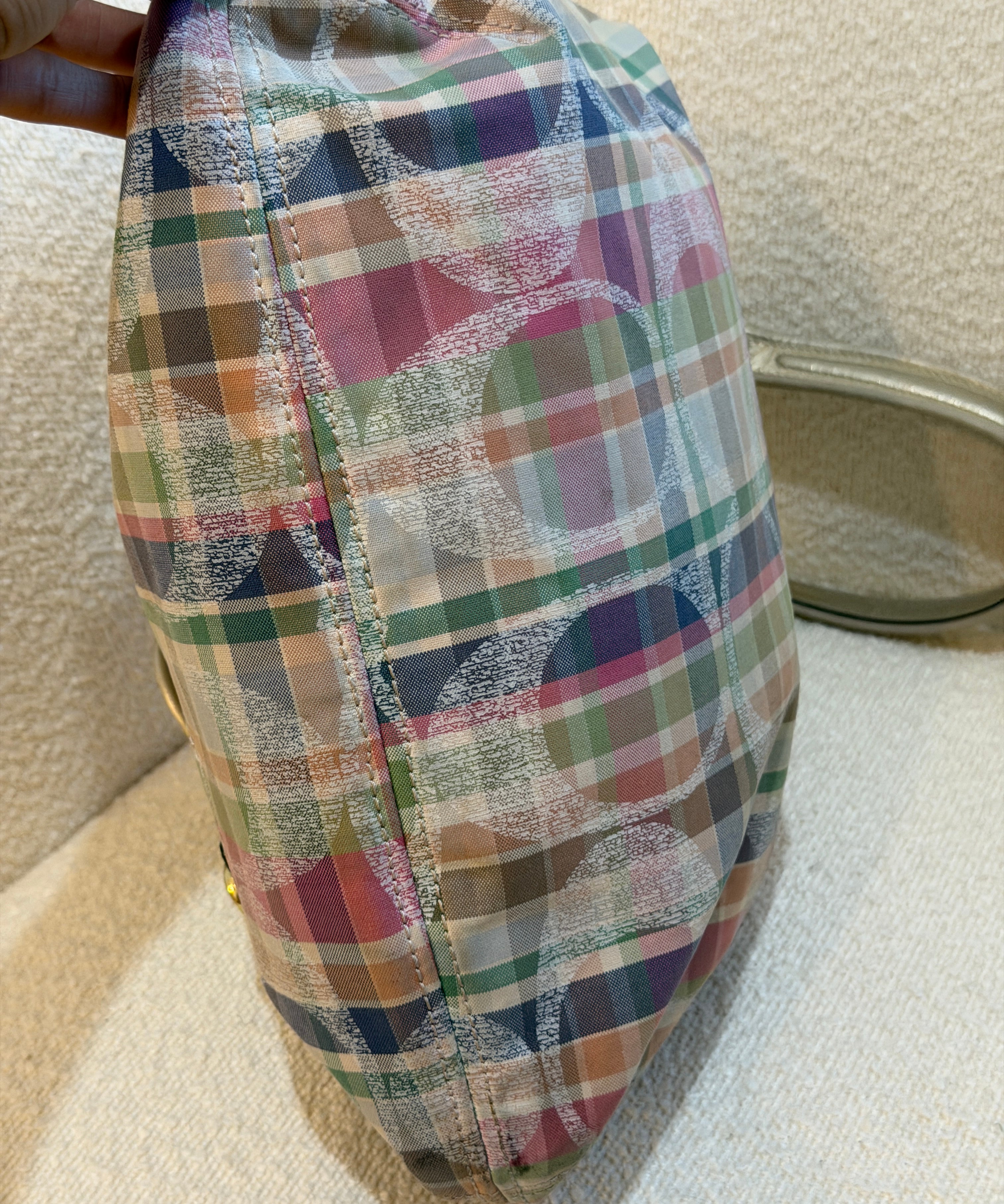 Rare Coach Poppy Multicolored Plaid Madras Bag