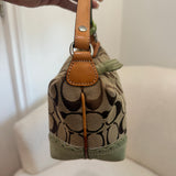 Coach Green Trim Signature Pochette