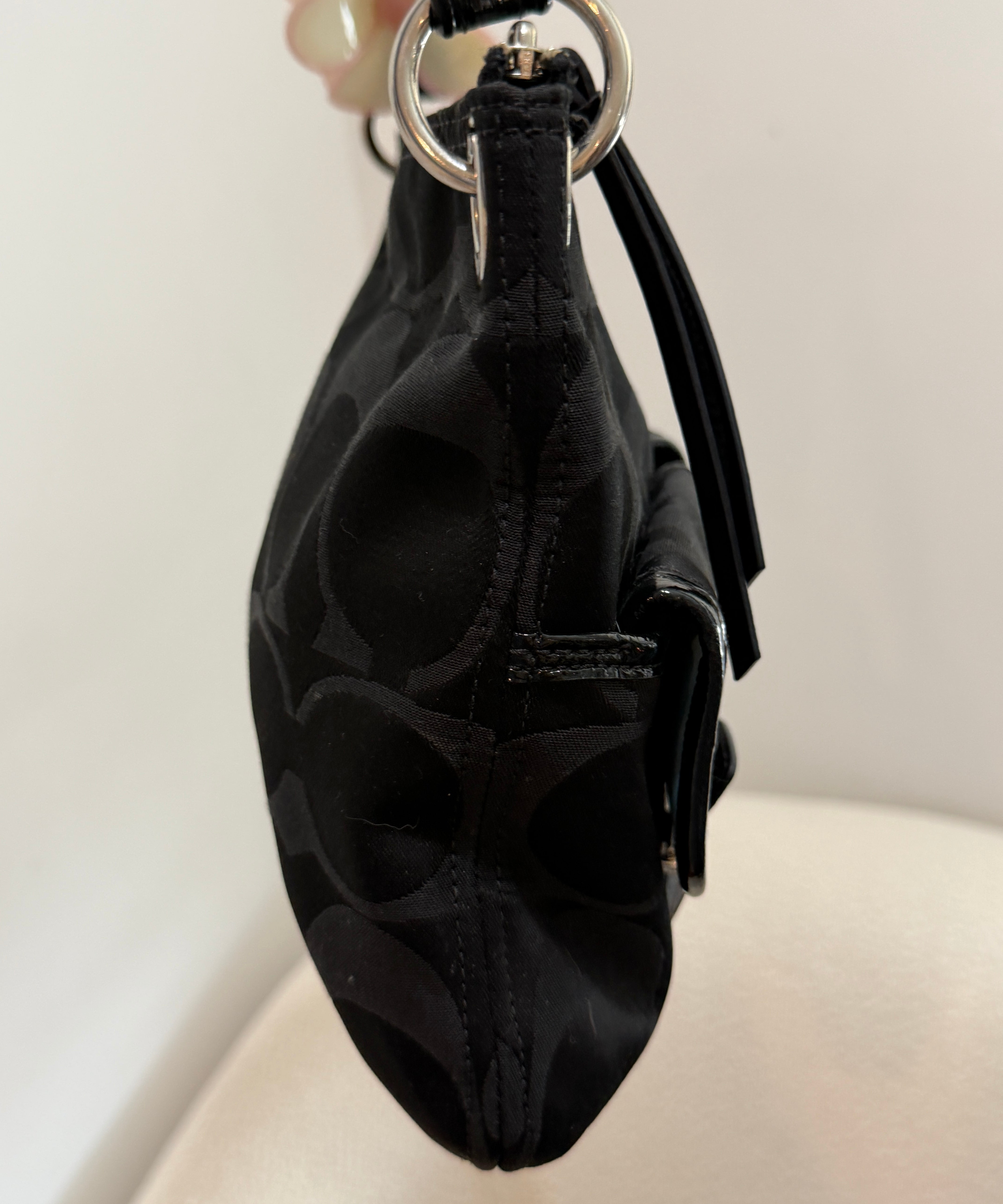 Black Coach Poppy Double Pocket Pushlock Bag