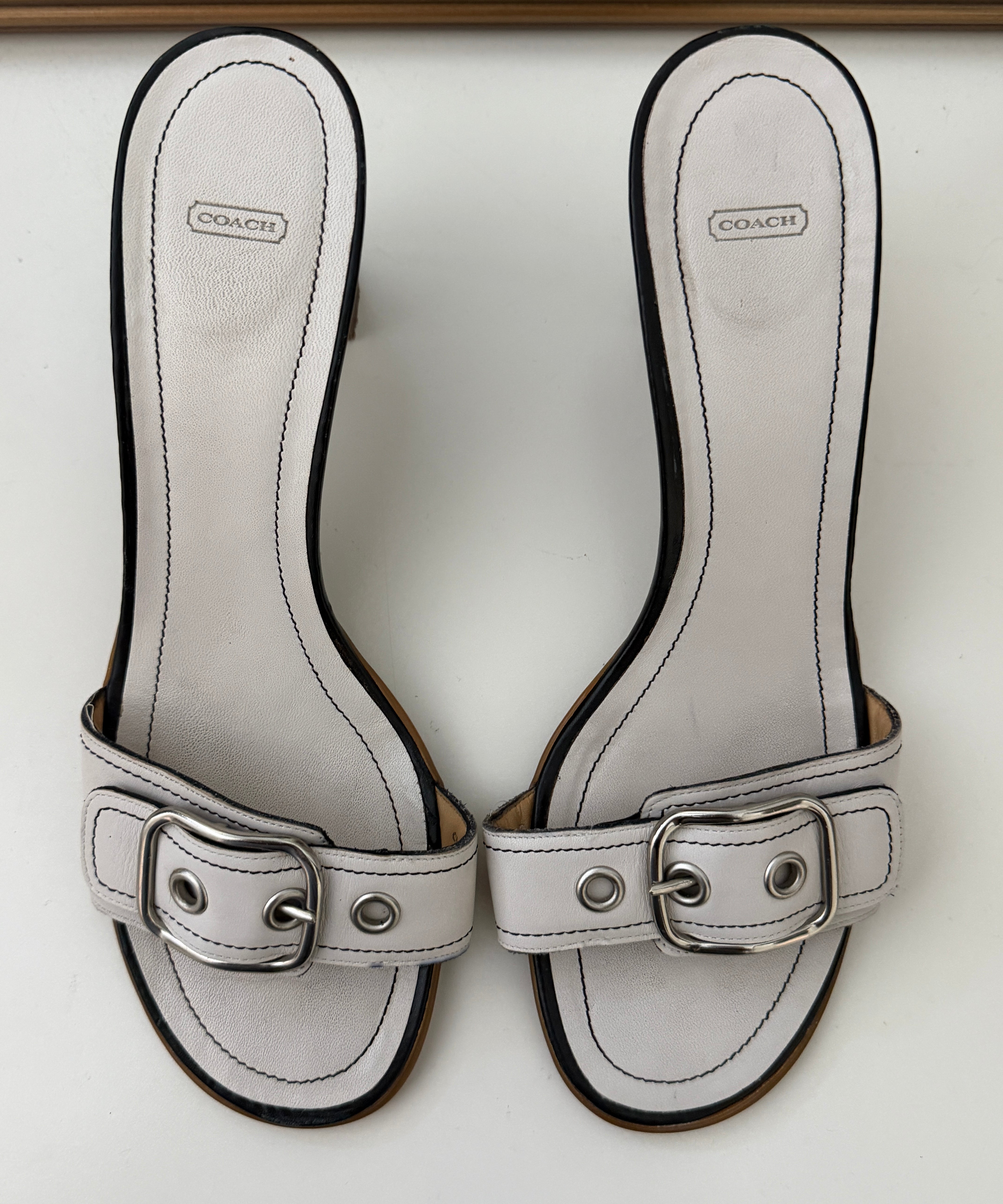 Coach White Peep-toe Heels (Size 9.5)