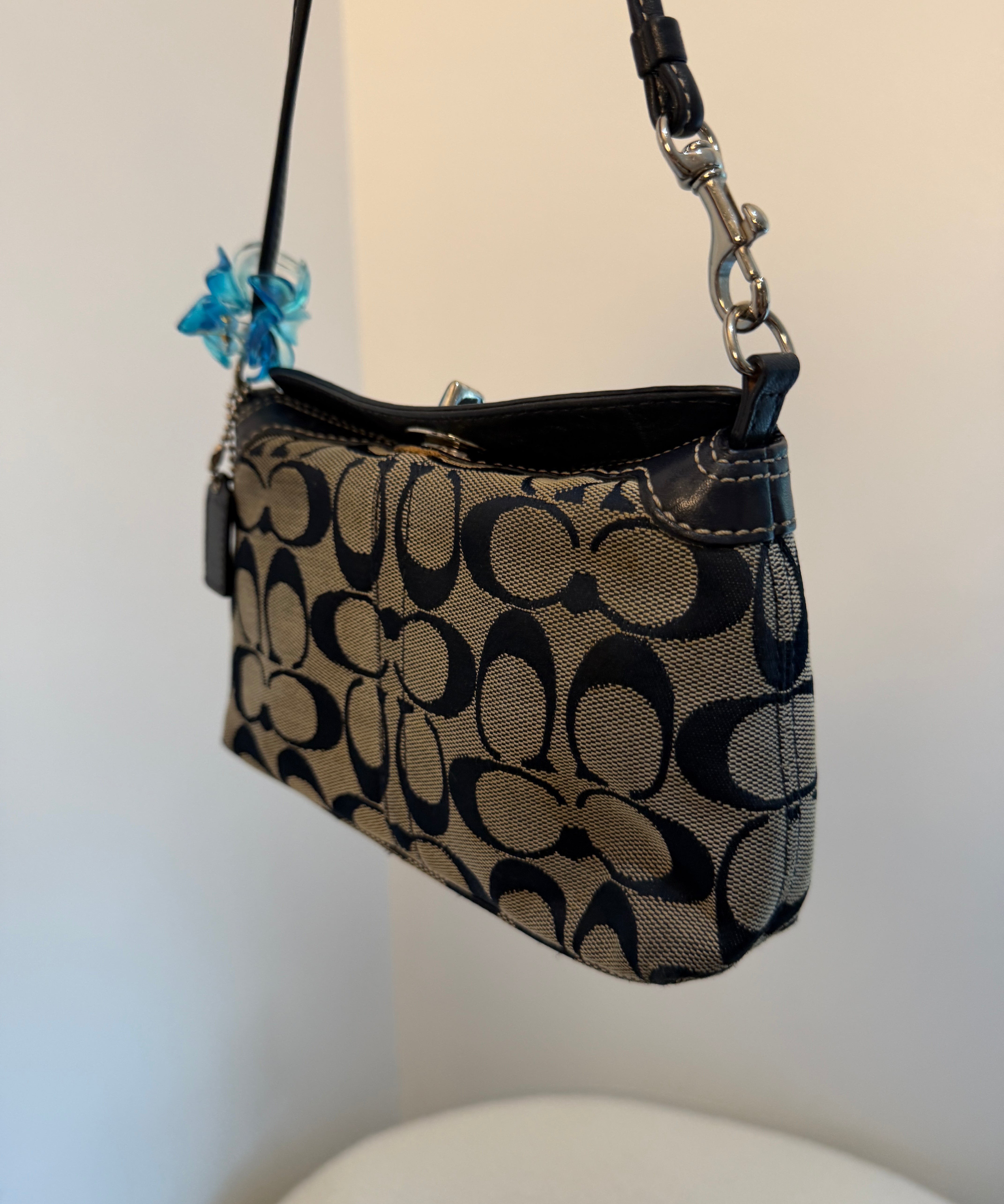 Navy Coach Signature Mini Bag