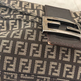 Navy Fendi Zucca Baguette FF Shoulder Bag