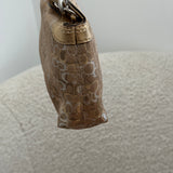Gold Optic Turnlock Coach Signature Mini Bag