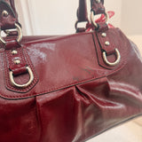 Coach Burgundy Patent Leather Ashley Shoulder Bag