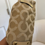 Beige Coach Signature Op Art Sabrina Madison Bag