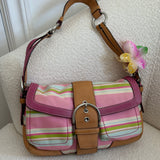 Rare Coach Striped Double Pocket Soho Bag