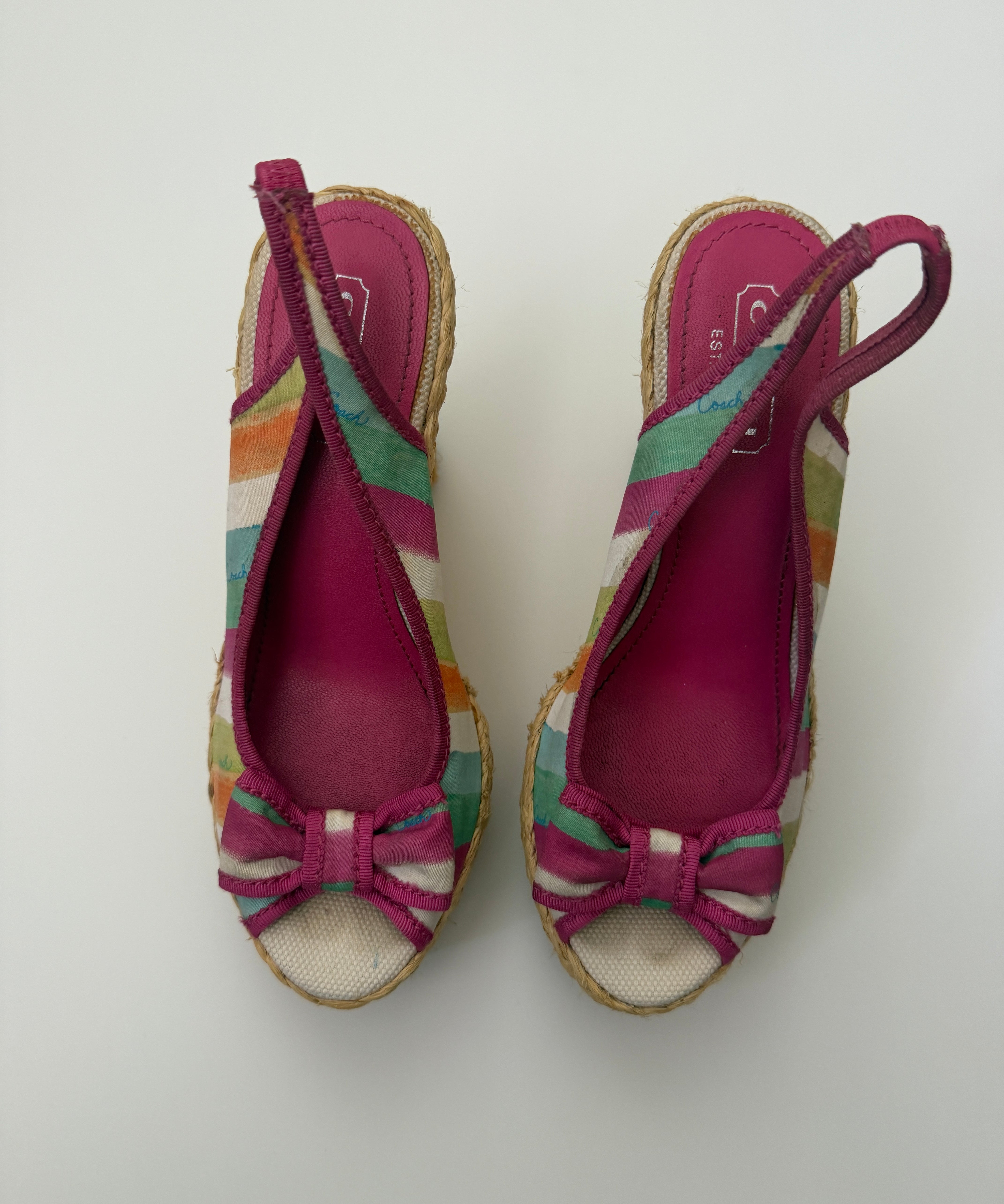 Coach Peep-Toe Grace Wedges (6.5)
