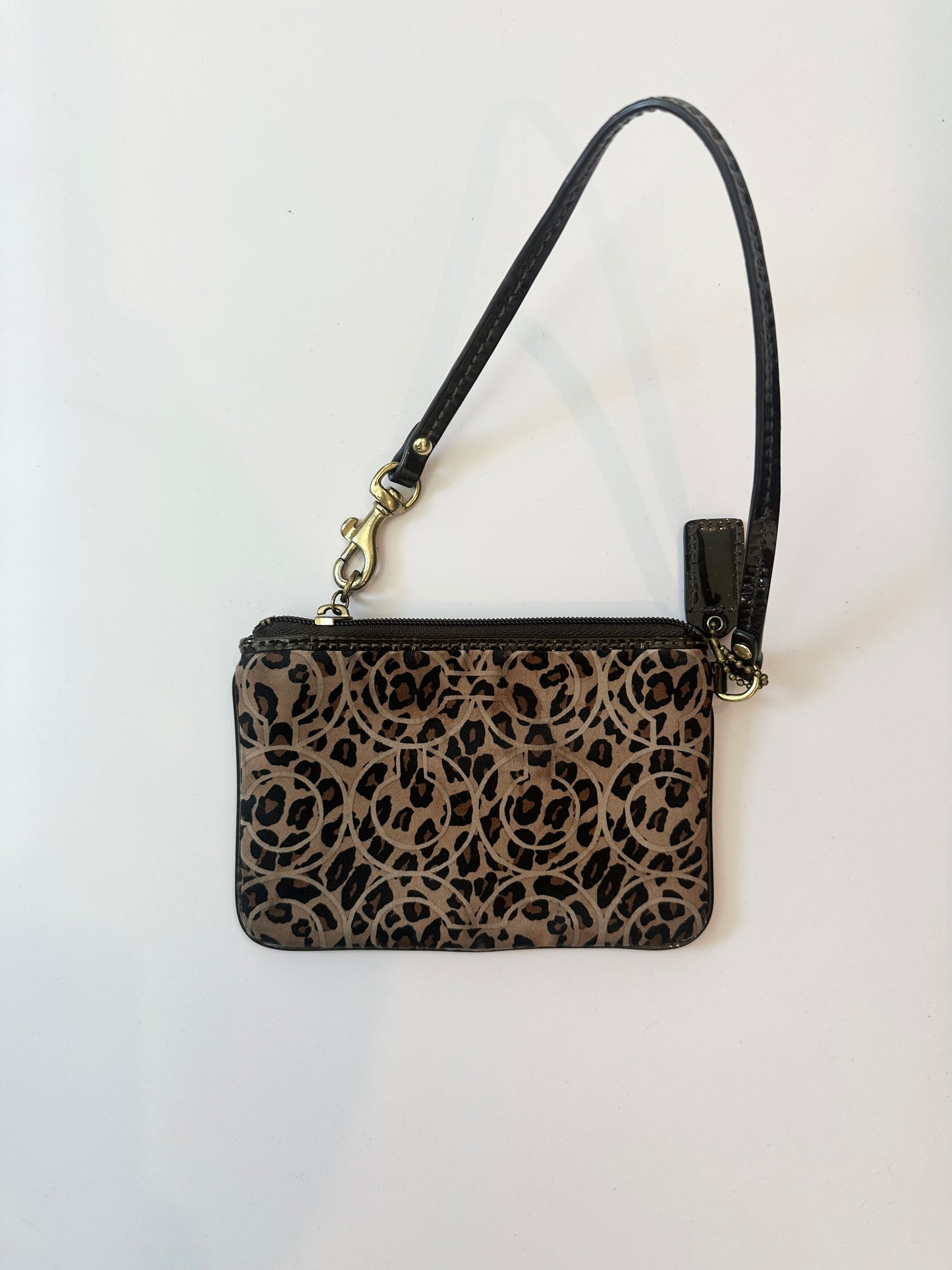 Coach Brown Leopard Print Signature Wallet