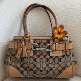 Coach Tan Signature Hamptons Carry-All Bag
