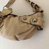 Beige Guess Studded Shoulder Bag