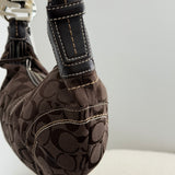 Coach Brown Canvas Mini Hobo Bag