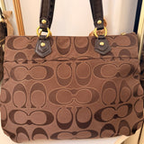 Coach Brown Poppy Tote Bag