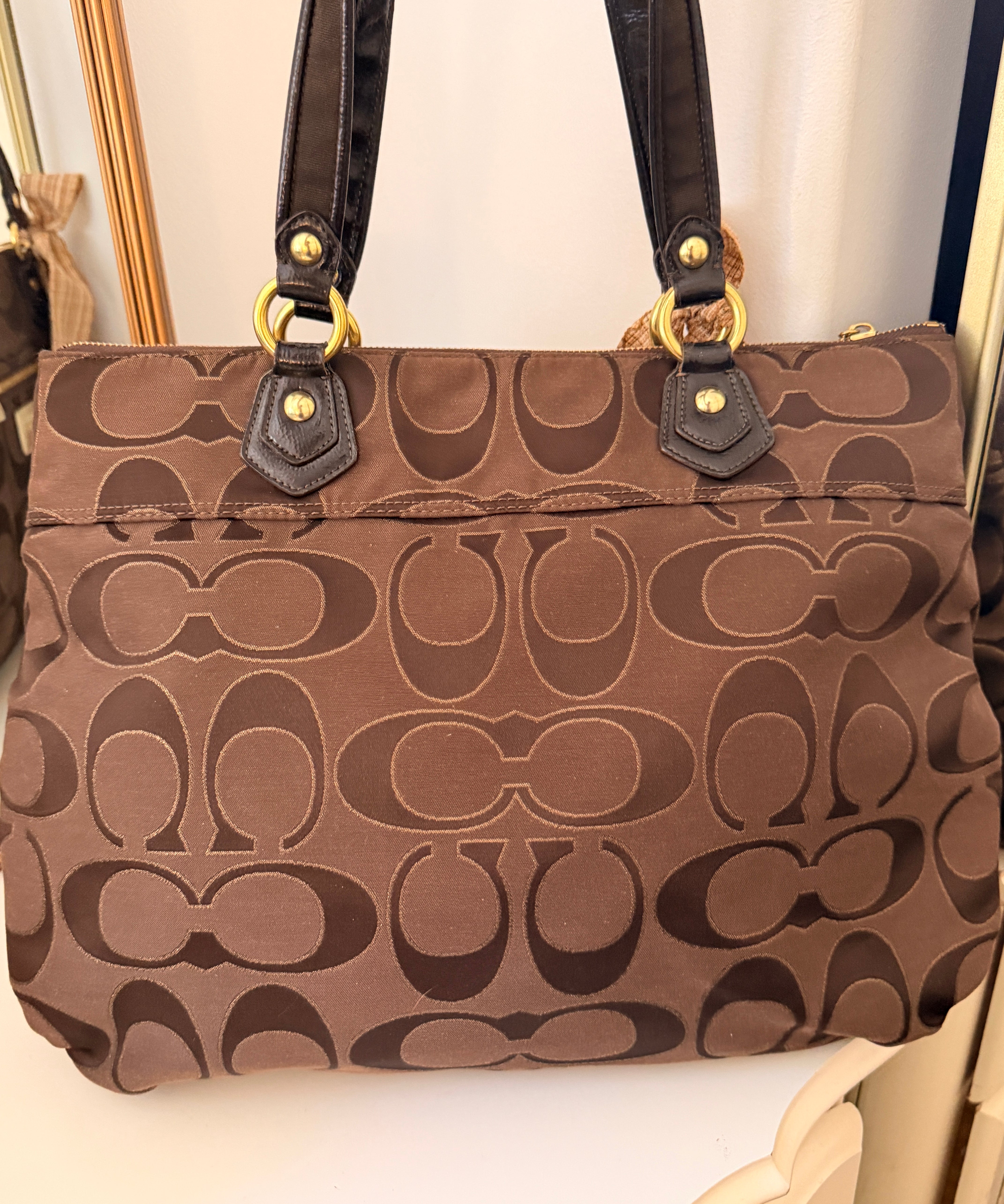 Coach Brown Poppy Tote Bag