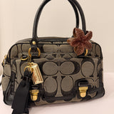 Coach Poppy Signature Pushlock Satchel Bag