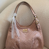 Coach Pink Leather Eyelet Maggie Shoulder Bag