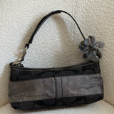 Coach Black Stripe Monogram Mini Carly Bag