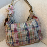 Rare Coach Poppy Multicolored Plaid Madras Bag