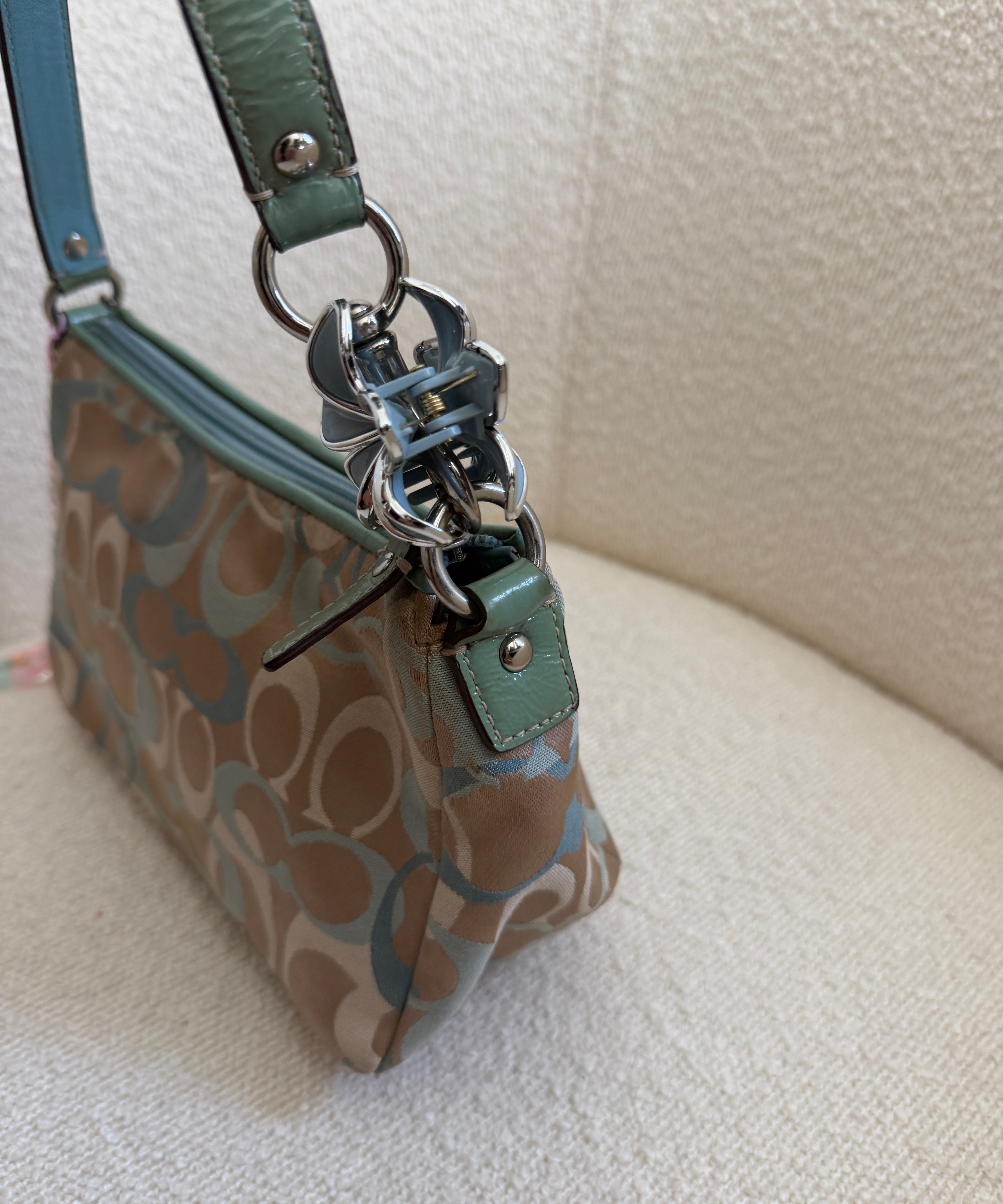 Coach Blue Optic Pochette Bag
