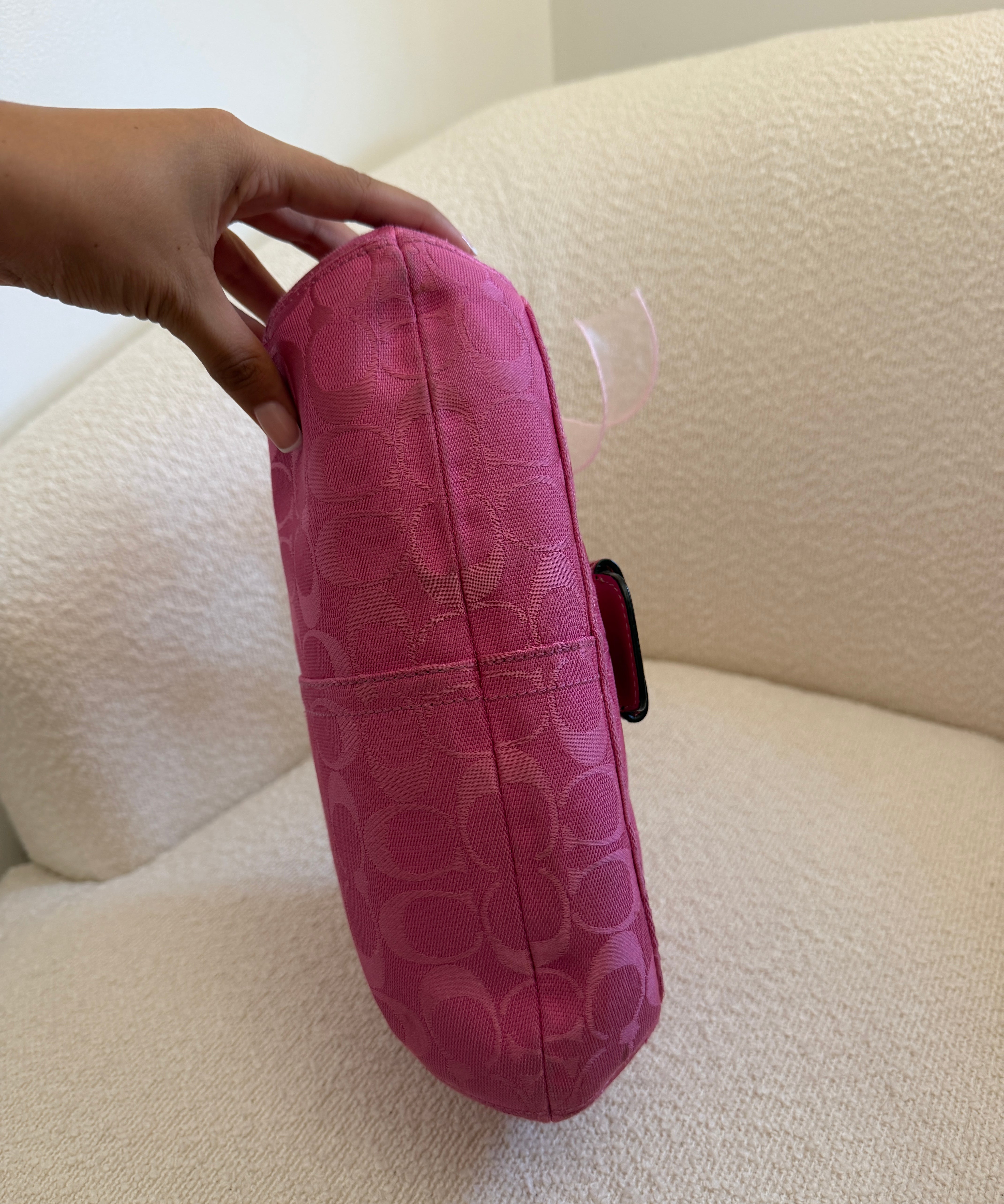 Coach Bright Pink Canvas Mini Soho Bag