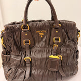 Brown Prada Nappa Shoulder Bag