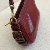 Coach Red Patent Leather Micro Zoe Bag