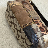 Coach Leopard Patchwork Top Handle Pochette
