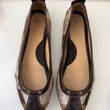 Coach Brown Patchwork Flats (Size 9)