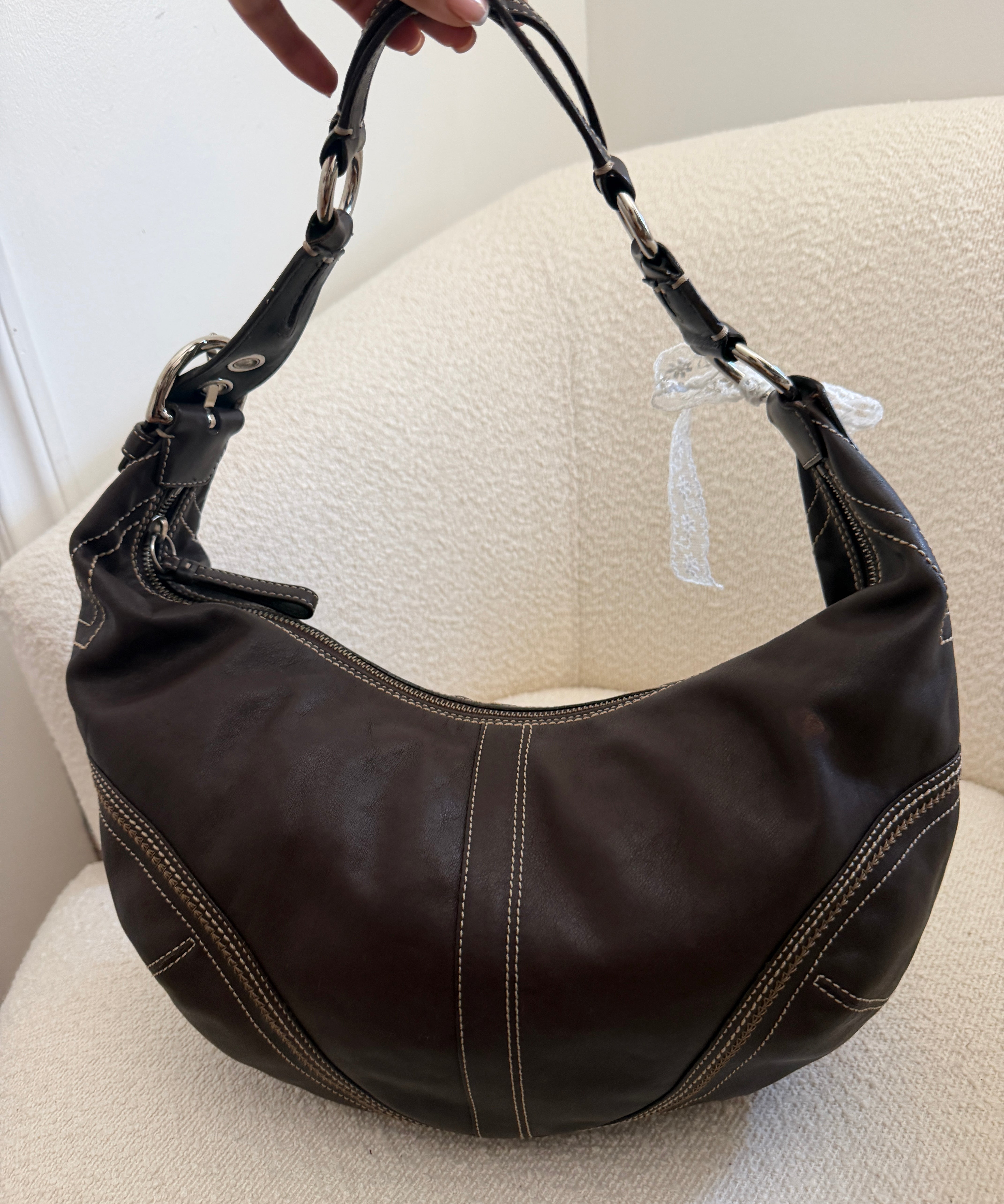Coach Brown Leather Hobo Shoulder Bag