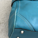 Coach Teal Leather Hamptons Carry-All Bag