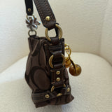 Chocolate Brown Canvas Small Carly Bag