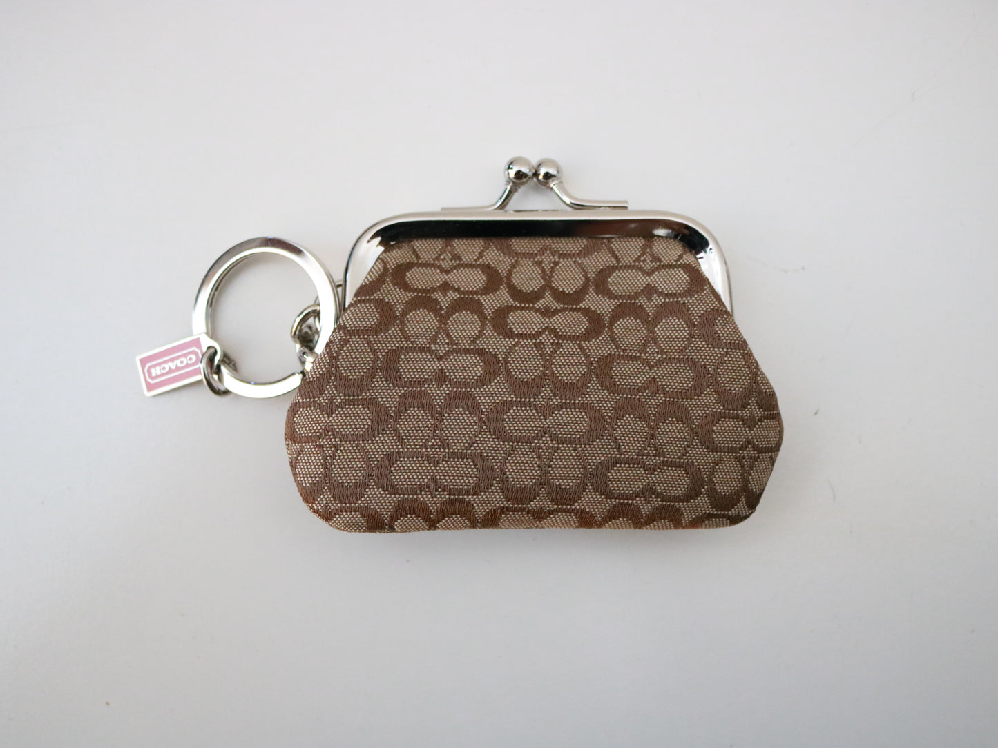 New Coach Brown Signature Mini Coin Purse