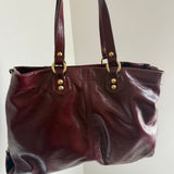 Coach Burgundy Patent Ashley Shoulder Bag