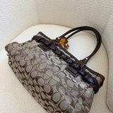 Coach brown Signature Hamptons Carry-All Bag