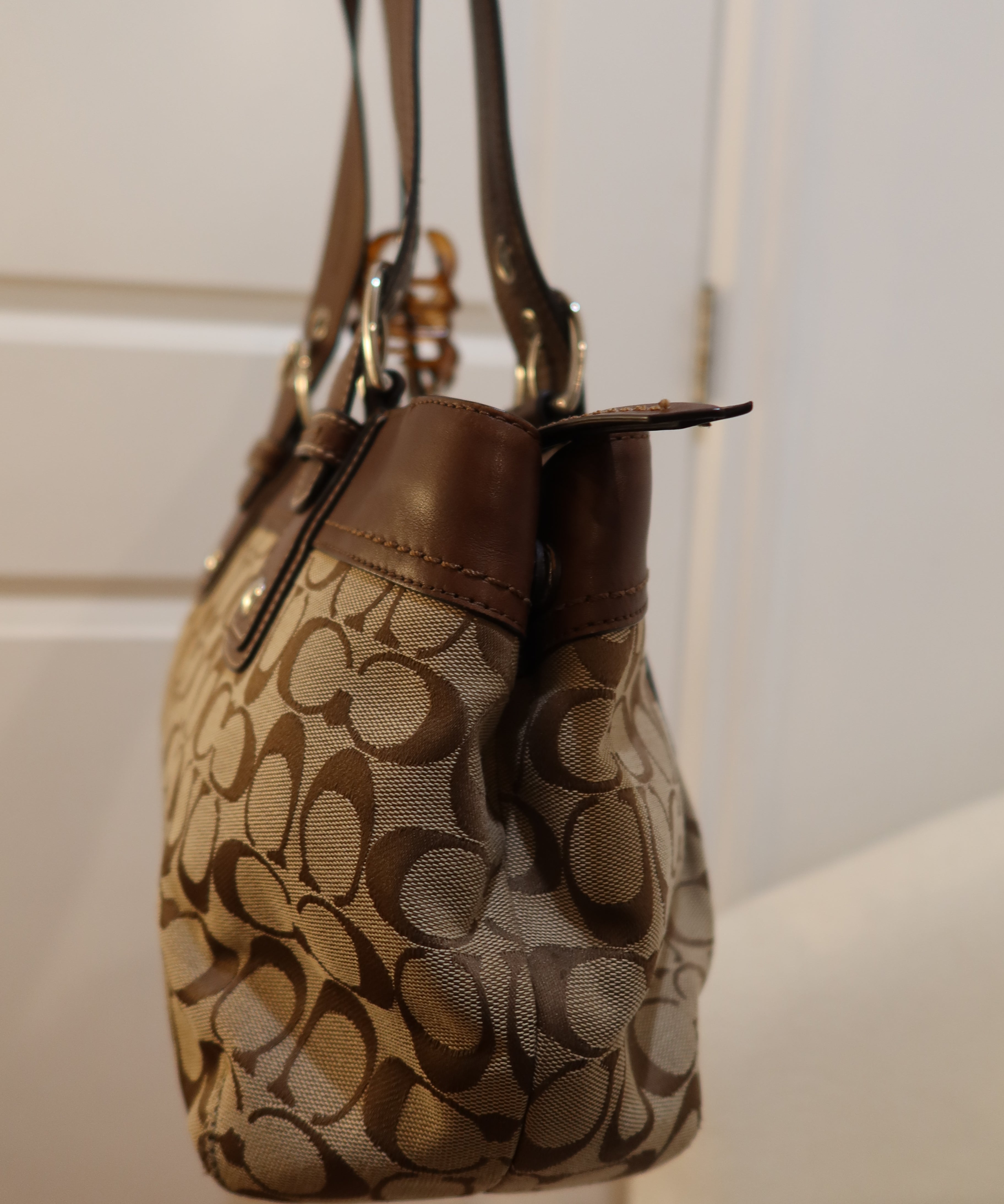 Coach Brown Pleated Soho Tote Bag