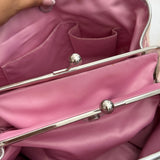 Coach Pink Stripe Kisslock Tote