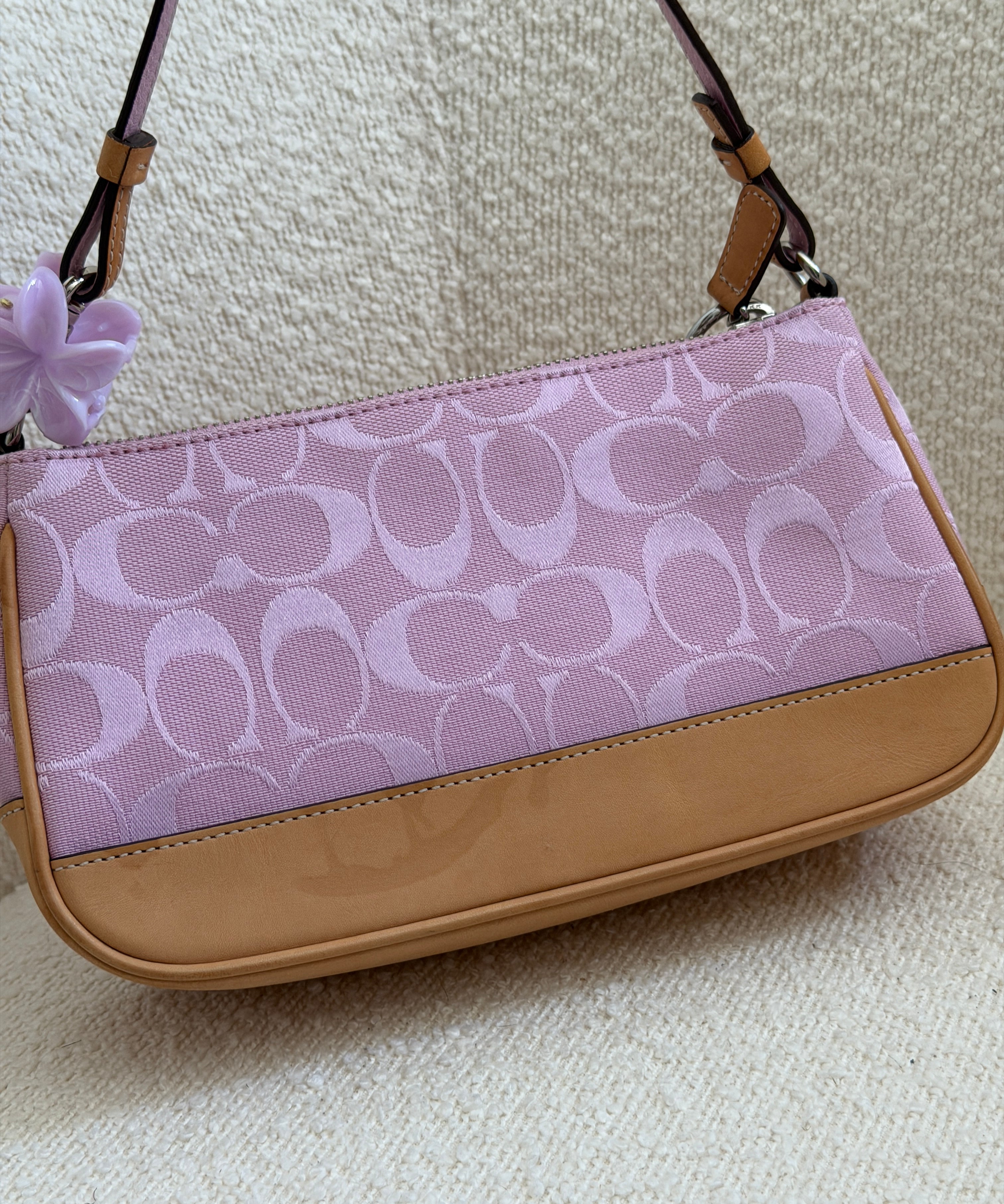 Coach Lilac Signature Demi Hamptons Bag