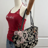 Coach Grey Signature Leah Tote Bag