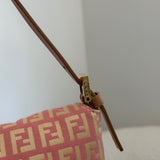Rare Pink Fendi Zucca Baguette FF Shoulder Bag