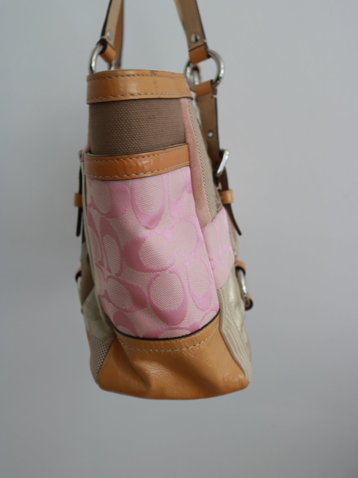 Coach Pink Patchwork Tote Bag
