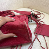 Red Balenciaga MotoCross City Bag