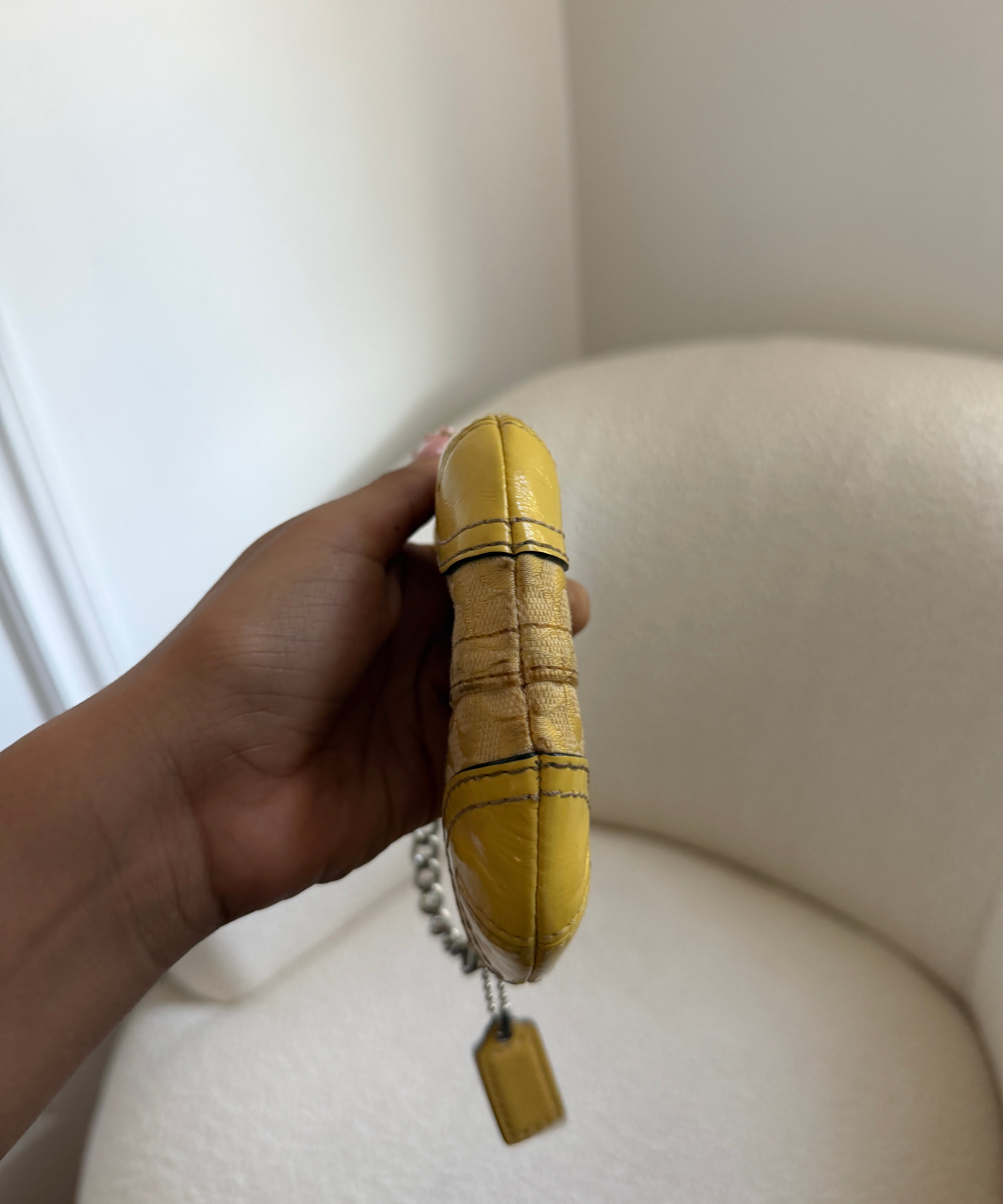 Butter Yellow Coach Mini Hobo Bag Charm