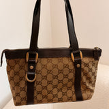 Brown Gucci Abbey Mini Tote Bag