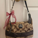 Coach Brown Stripe Signature Shoulder Bag